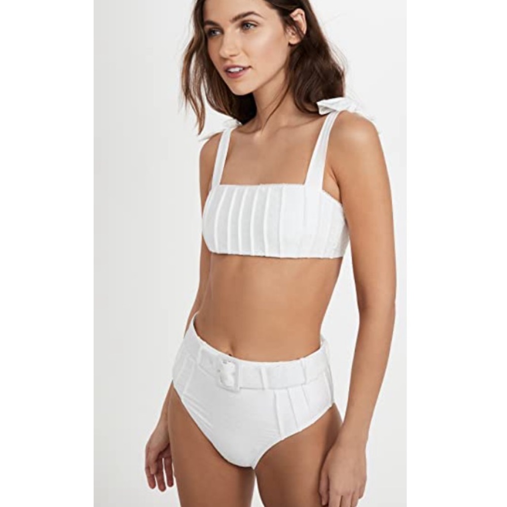 NWOT MINKPINK Lyrical White Bikini: S top M bottom